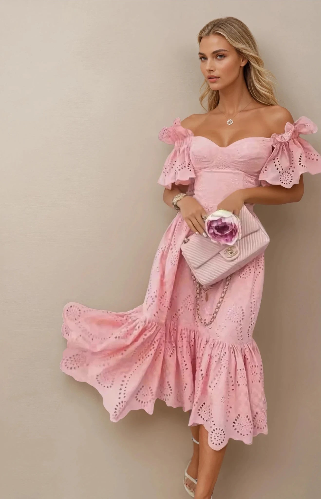 INDIRA - MID OFF SHOULDER DRESS
