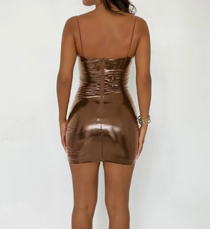SELENE - MINI BROWN DRESS
