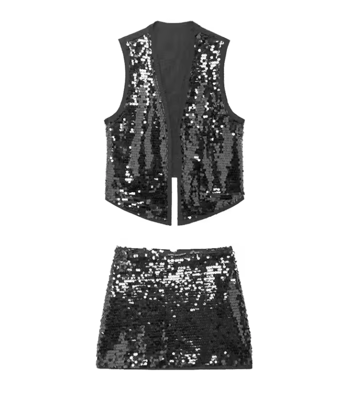 HARPER - DARK SEQUIN SET