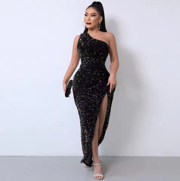 CELESTE - MAXI SEQUINS DRESS
