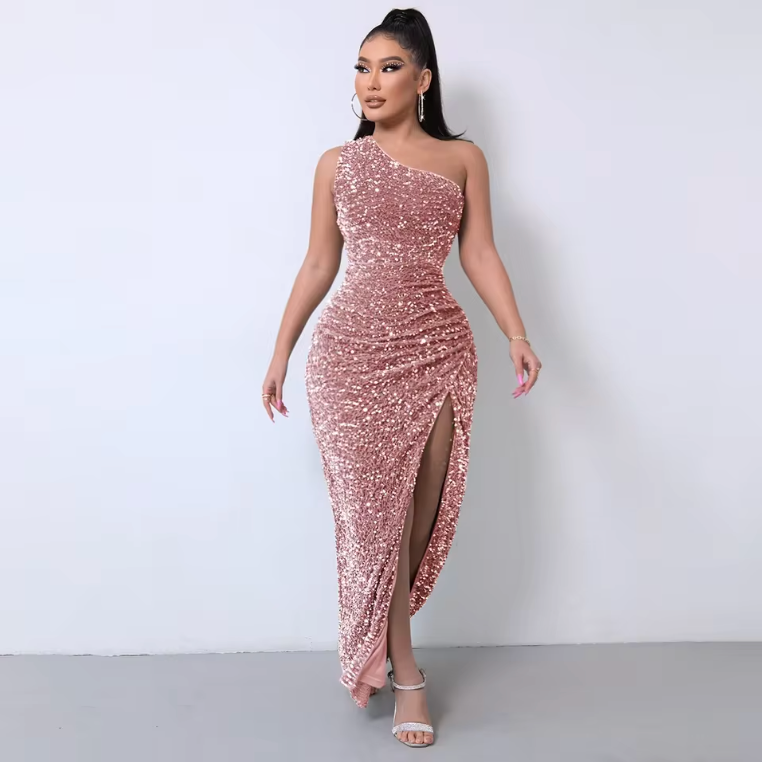 CELESTE - MAXI SEQUINS DRESS