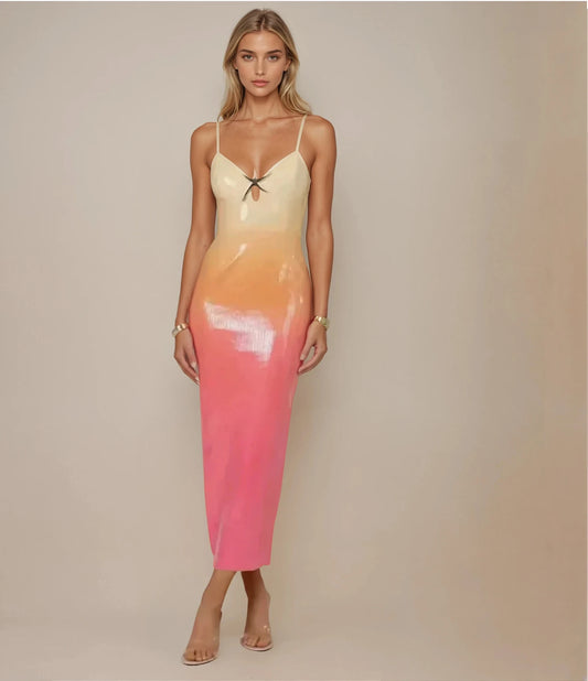 LYRA - MAXI APRICOT OMBRE DRESS