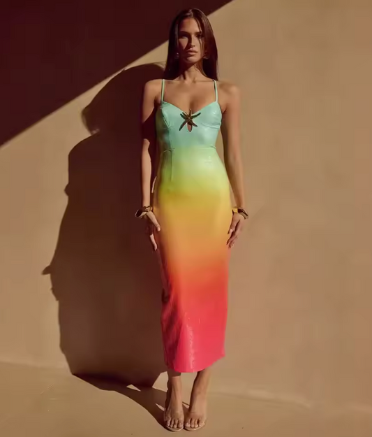 LYRA - MAXI BLUE OMBRE DRESS