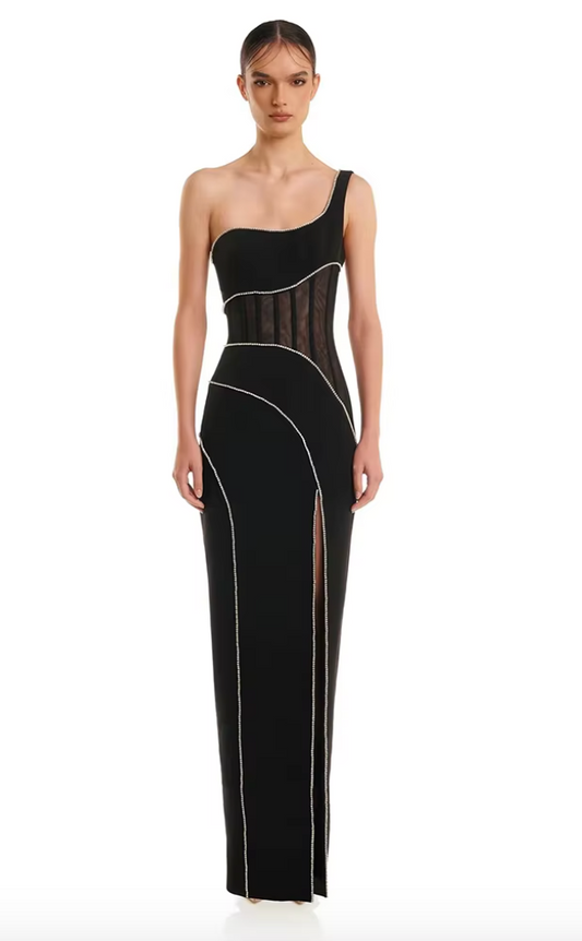ZOE - MAXI ELEGANT DRESS BLACK